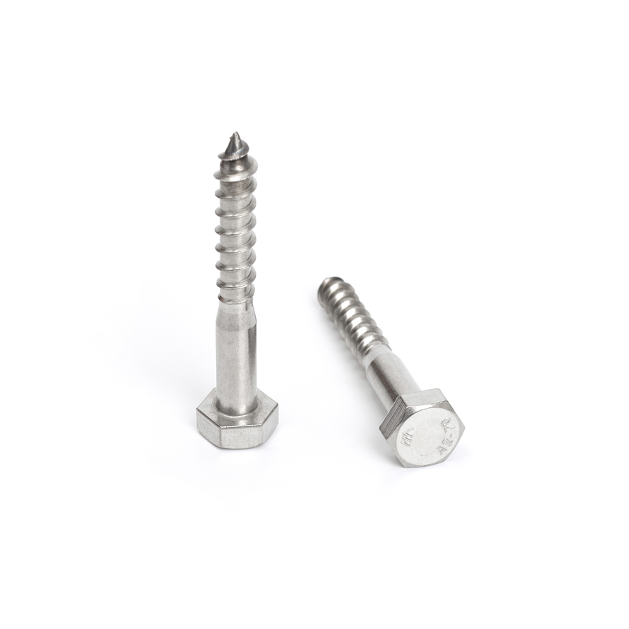 China Supplier DIN 571Galvanized or Stainless Steel A2 A4-70 A4-80SS304 SS316 Hex Head Wood Screw Lag Bolt