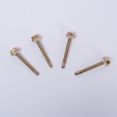 10# 12# 14# 12X20 Hex Washer Head Brass Screw Yellow/White Zinc Self Drilling Tek Screw with pvc rubber washer for roof