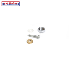10mm 12mm decorative shiny gold round glass screw caps zinc plated flat head ready to ship copper mirror screw caps