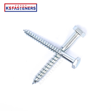 China Factory Supply 5X90 Hex Flange Head Wood Screw Bulk Stainless Steel 304/316 Hex Lag Coach Wood Screw