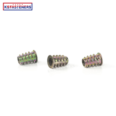 Customized Furniture Threaded Inserts and Zinc Alloy Carbon Steel M4 M6 M8 Wood Insert Nut Screw Bullhof insert Nut