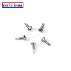 Din7504 Taiwan Quality Drive Self Drilling Wood Board Cross Pan Head Drilling Stainless Steel Nickel Plated Screw