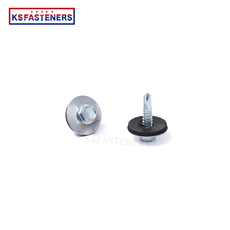 Direct Sale Blue And White Hex Head Screw Self Drilling Screw With Big Epdm Bonded Washer