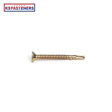 Galvanized brass screw 10# 12# DIN7504 Countersunk Flat Head Torx Roofing Self Tapping Drilling Deck Screws With Wing