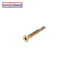 Galvanized brass screw 10# 12# DIN7504 Countersunk Flat Head Torx Roofing Self Tapping Drilling Deck Screws With Wing