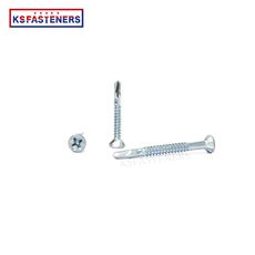 High Quality Blue And White Drill Self Screw Csk Flat Head Tapping Metal Screw With Wing
