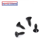 High Quality Din7982 Flat Head Cross Recessed Tonillos Black Zinc Galvanized M3 M4 Self-Tapping Screws