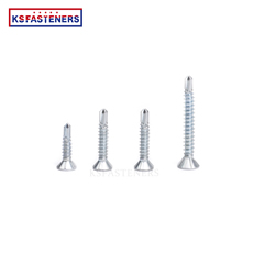 Hot selling white zinc countersunk head cross recessed screws Csk head self-drilling drywall screws