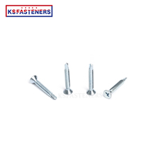 Hot selling white zinc countersunk head cross recessed screws Csk head self-drilling drywall screws