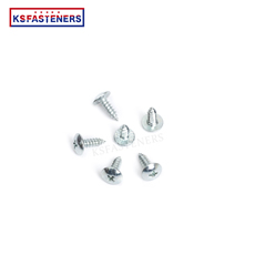 Manufactures White Zinc Plated Galvanized Wafer Head Phillips Drive Sharp Point M8 Self Tapping Screws With Serrated Tooth