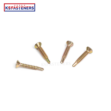 Yellow Zinc Flat Csk Head Cross Drive Wood Screw High Strength Self Tapping Screw Self Drilling Screw