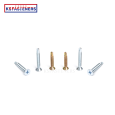 Yellow Zinc Flat Csk Head Cross Drive Wood Screw High Strength Self Tapping Screw Self Drilling Screw