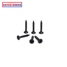 3.5x25mm 6X1 Black Phosphated Fine Coarse Thread Gypsum Board Dry Wall Tapping Screw Bugle Head Phillips Black Drywall Screws