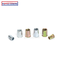 Factory Galvanized SS304/316 Stainless Steel Hex head Rivet Nut M4  M6 M8 Flat head Open end Semi hex body Rivet nut