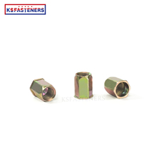 Factory Galvanized SS304/316 Stainless Steel Hex head Rivet Nut M4  M6 M8 Flat head Open end Semi hex body Rivet nut
