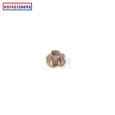 Manufacturers directly provide yellow zinc four-jaw thread tee nuts with  4 prongs