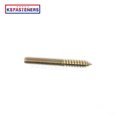 carbon steel double ended screw bolt grade 4.8 yellow zinc plated double end stud machine screw